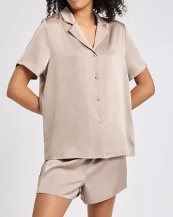 Pearl Satin Revere Short Pyjama Set