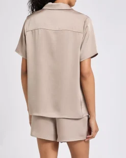 Pearl Satin Revere Short Pyjama Set