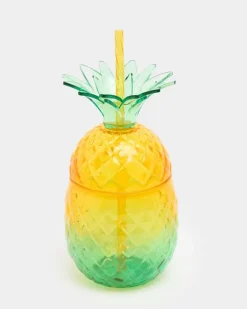 Pineapple With Straw Tumbler