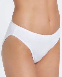 Plain Cotton Rich High Leg Briefs - Pack of 5
