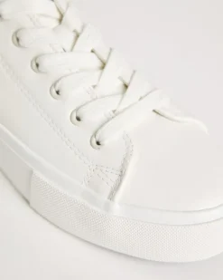 Platform Lace Up White Trainers