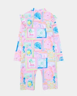 Postcard Unitard Swimsuit Set (6 Months-6 Years) - 2 Pieces