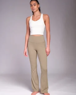 Powercut All-Day-Wear Sandy Taupe Flared Leggings
