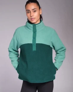 Powercut Ascend Half Snap Dusty Turquoise Fleece
