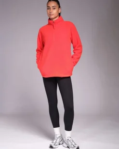 Powercut Ascend Quarter Zip Bright Red Fleece