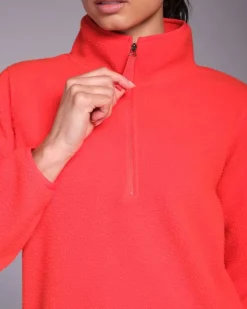 Powercut Ascend Quarter Zip Bright Red Fleece