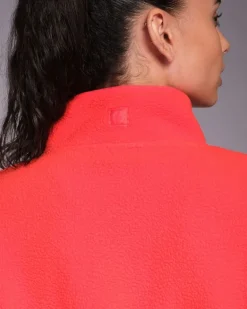 Powercut Ascend Quarter Zip Bright Red Fleece