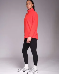 Powercut Ascend Quarter Zip Bright Red Fleece
