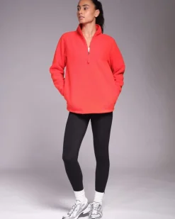 Powercut Ascend Quarter Zip Bright Red Fleece