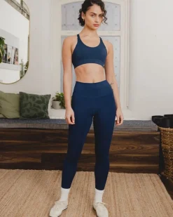 Powercut On The Go Embossed Leggings In Navy