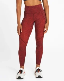 Powercut Sculpt High-Waisted Leggings In Dark Burgundy Wave Print