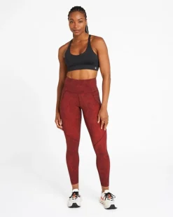 Powercut Sculpt High-Waisted Leggings In Dark Burgundy Wave Print