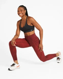 Powercut Sculpt High-Waisted Leggings In Dark Burgundy Wave Print