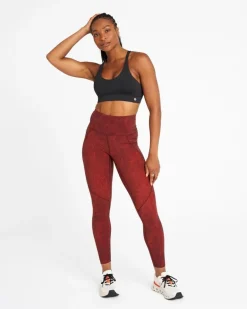 Powercut Sculpt High-Waisted Leggings In Dark Burgundy Wave Print