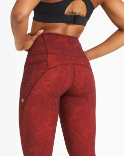 Powercut Sculpt High-Waisted Leggings In Dark Burgundy Wave Print