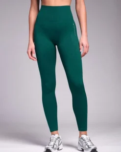 Powercut Solid Seamless Leggings Jungle Green