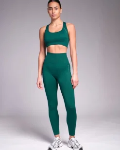 Powercut Solid Seamless Leggings Jungle Green