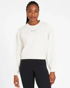 Powercut Studio Cropped Sweatshirt In Marshmallow