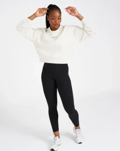 Powercut Studio Cropped Sweatshirt In Marshmallow
