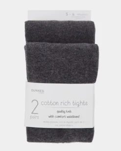 Premium Cotton-Rich Tights - Pack Of 2 (3-14 Years)