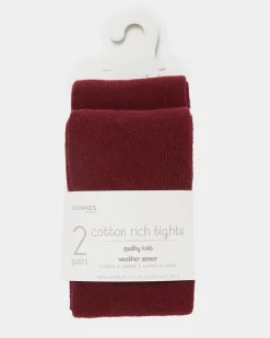 Premium Cotton-Rich Tights - Pack Of 2 (3-14 Years)