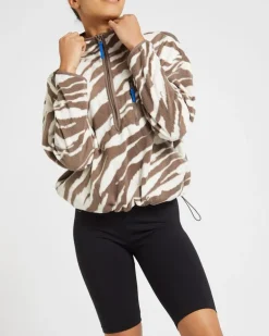 Printed 1/2 Zip Funnel Neck Fleece