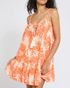 Printed Beaded Mini Dress