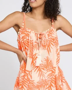 Printed Beaded Mini Dress