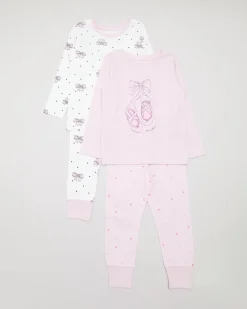 Printed Long-Sleeved Pyjamas - Pack Of 2 (6 Months-4 Years)