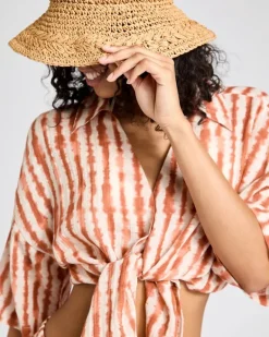 Printed Tie Front Shirt