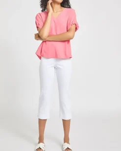Pull On Stretch Crop Trousers