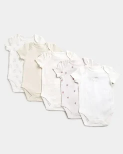 Pure Cotton Bodysuit - Pack Of 5 (Newborn-3 Years)