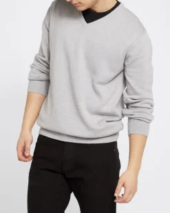 Regular Fit Cotton V-Neck Jumper