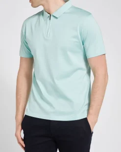 Regular Fit Mercerised Zip Placket Polo