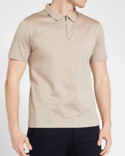 Regular Fit Mercerised Zip Placket Polo