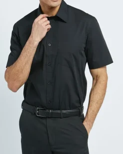 Regular Fit Short-Sleeved Cotton Rich Shirt