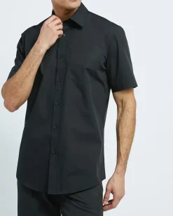 Regular Fit Short-Sleeved Cotton Rich Shirt