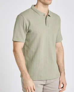Regular-Fit Vertical Rib Polo Shirt