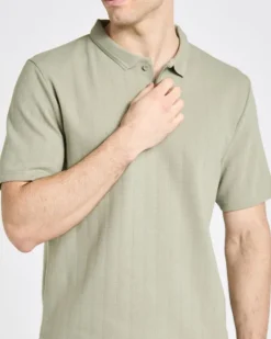 Regular-Fit Vertical Rib Polo Shirt