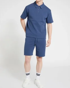 Rib Panel Fleece Polo