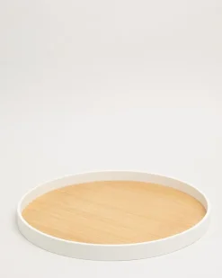 Round Bamboo Wood Tray