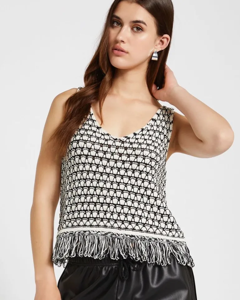 Savida Arti Fringe Knit Scallop Top