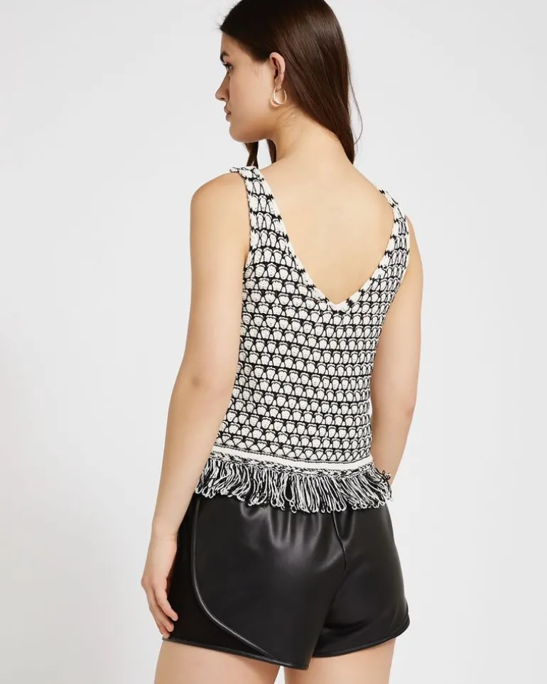 Savida Arti Fringe Knit Scallop Top