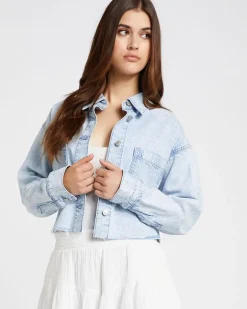 Savida Crop Denim Shacket