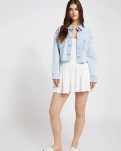 Savida Crop Denim Shacket