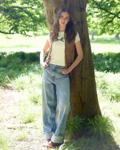 Savida High Turn Up Wide Leg Jeans