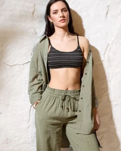 Shirred Crop Bikini Top