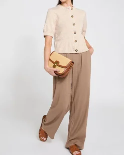 Short-Sleeved Button Cardigan