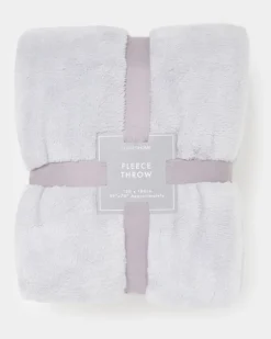 Silver Fleece Throw