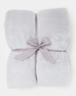 Silver Fleece Throw